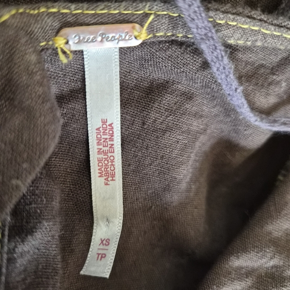 Free People Linen Blended Brown Backless Maxi Dress XS - Picture 3 of 6